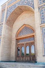 Uzbekistan door in mosque, details. Travel to Central Asia