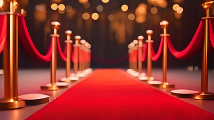 Red carpet. Award ceremony background. AI generative image.