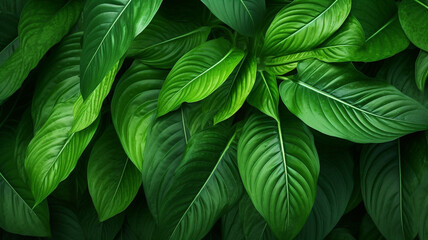 close up nature view of green leaf background - obrazy, fototapety, plakaty