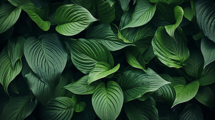 leaves of Spathiphyllum cannifolium abstract green texture