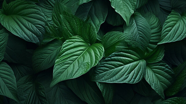 Macro green leaves background © BornHappy