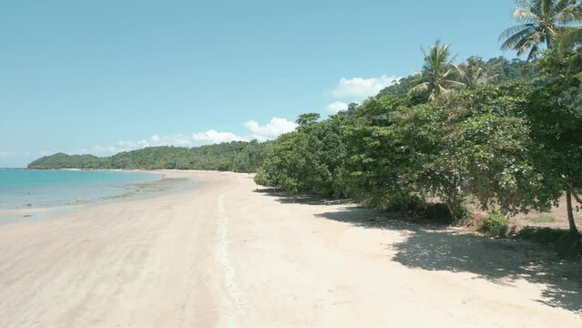 Beautiful Paradise Drone Aerial View Telok Melano Sarawak, Kampung Telok Melano was once a shelter during sea storms for traders from Sambas, Indonesia to Kuching.