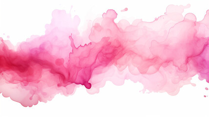 Abstract painting pink watercolor on white background