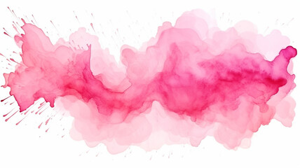 Abstract painting pink splash watercolor on white background