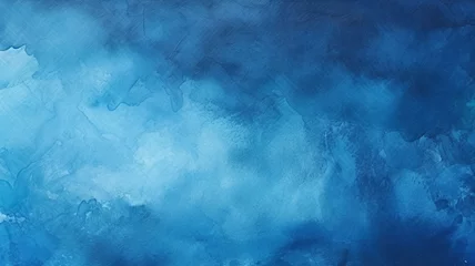 Foto op Plexiglas Hand painted abstract watercolor background in dark blue color © BornHappy