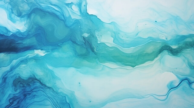Turquoise abstract background with watercolor texture © BornHappy