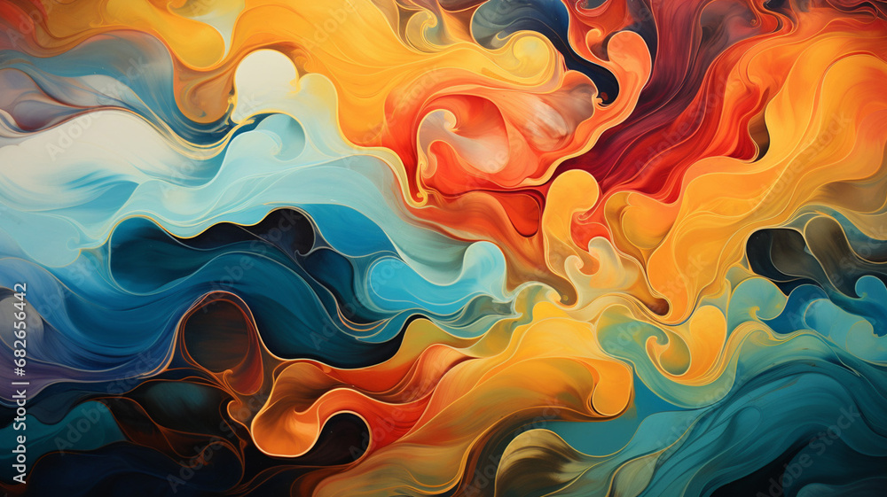 Canvas Prints rainbow-hued abstract border composition