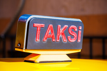 Taxi- Turkish taxi in Istanbul street- Turkey