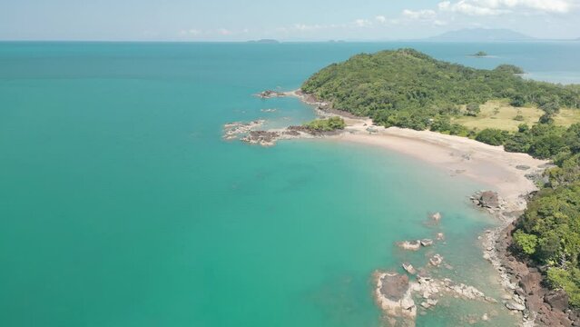 Beautiful Paradise Drone Aerial View Telok Melano Sarawak, Kampung Telok Melano was once a shelter during sea storms for traders from Sambas, Indonesia to Kuching.