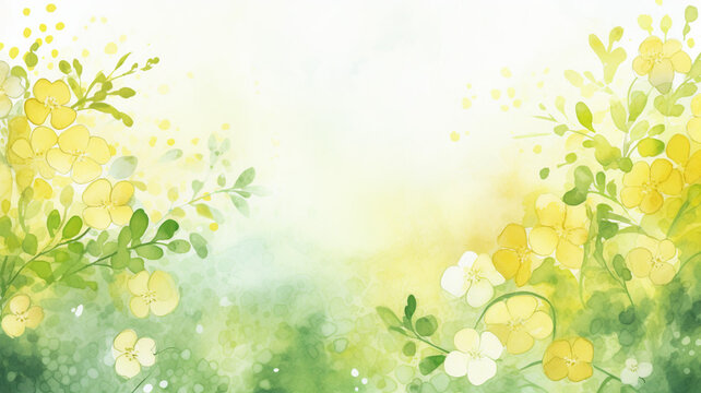 yellow and green watercolor background for spring color