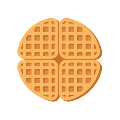 Flat Illustration of Waffle Vector. Foods and Drinks Daily Illustration.