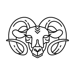 Aries icon. Aries Logo in line style