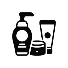 Black solid icon for skincare 