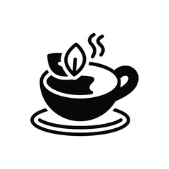 Black solid icon for tea 