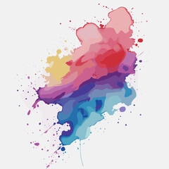 Multicolored watercolor splash blot