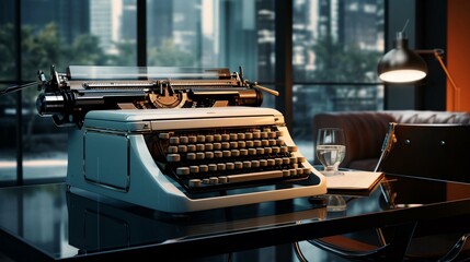 a typewriter on a table