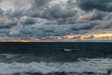 storm at sea, sea voyage, nature, sky in the clouds