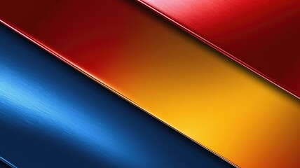 The abstract background of metal texture with empty space in red, yellow, and blue colors. 3D illustration of exuberant. generative AI