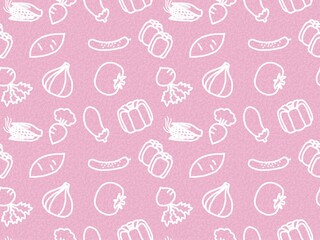 野菜のシームレスパターン　B-6'