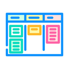 content planning social media color icon vector. content planning social media sign. isolated symbol illustration