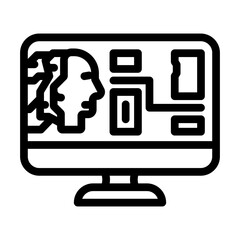 ai routing autonomous delivery line icon vector. ai routing autonomous delivery sign. isolated contour symbol black illustration