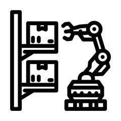 automated warehouse autonomous delivery line icon vector. automated warehouse autonomous delivery sign. isolated contour symbol black illustration