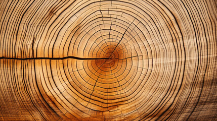 Fototapeta premium Old wooden oak tree cut surface texture, pattern of cross-section log of tree, Dark brown color wall surface, Rough organic texture of tree rings used for background and display your products.