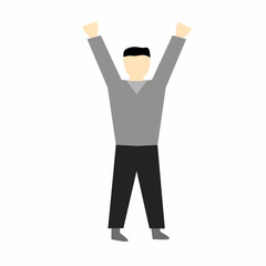 illustration of a person raising two hands