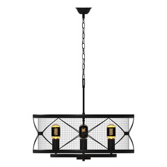 chandelier on the ceiling isolated on transparent background, hanging lamp, pendant light, 3D illustration, cg render
