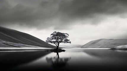 Fototapeta premium a tree in a lake
