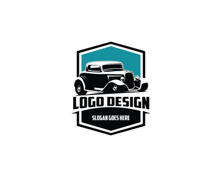 1932 Ford Caupe. Isolated white background appears from the side in a very stunning style. best for logo, badge, emblem, icon, sticker design. available in eps 10