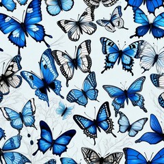 "Blue Serenity: Fluttering Butterflies"




