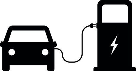 Electric car charging sign. Transport signs and symbols.