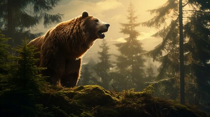 a bear standing on a hill