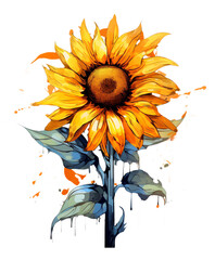 Watercolor Sunflowers Clipart Bundle,Fall Sunflower Floral Bouquets,Boho Flowers 