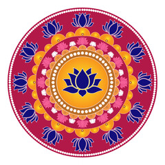 Beautiful colorful Rangoli Design 