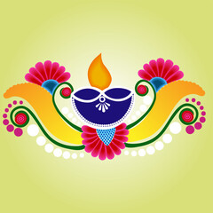 Diwali Diya Rangoli Design 