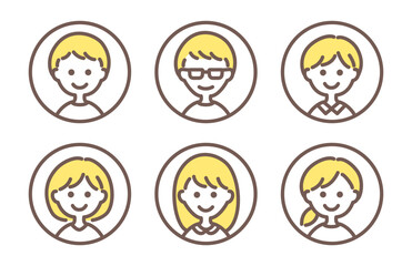 simple people icon with line