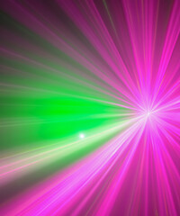 green rays and pink light beame with glitter light. generative AI