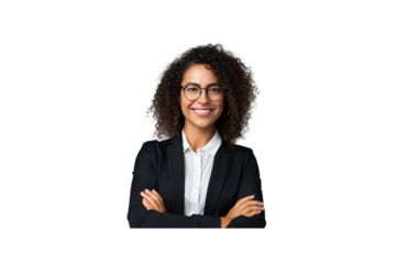 Business woman wearing glasses and mask standing with arms crossed and smiling looking at camera