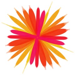 Creative abstract red yellow flower logo design template illustration.