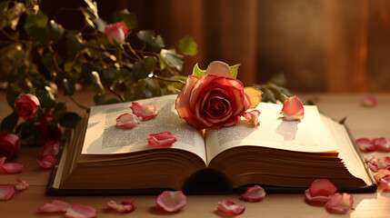 Rose on book