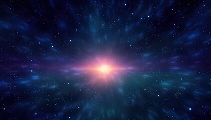 Naklejka premium Cosmic Dawn: The Radiant Birth of a Star in Nebulous Depths 