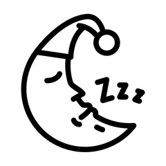 sleeping moon sleep night line icon vector. sleeping moon sleep night sign. isolated contour symbol black illustration