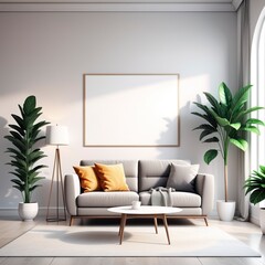 Dreamy Living Room Mockup: Modern Design Inspiration