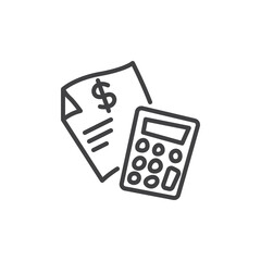 Financial accounting line icon