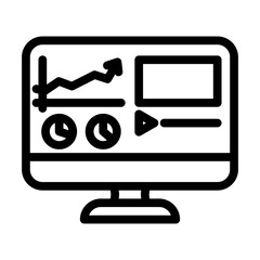 roi tracking social media line icon vector. roi tracking social media sign. isolated contour symbol black illustration