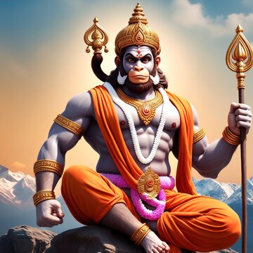 vector illustration of Hindu god Lord Hanuman