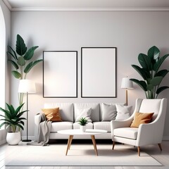 modern interior of living room with sofa and plant on the floor