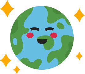 Happy Cheering Earth Illustration